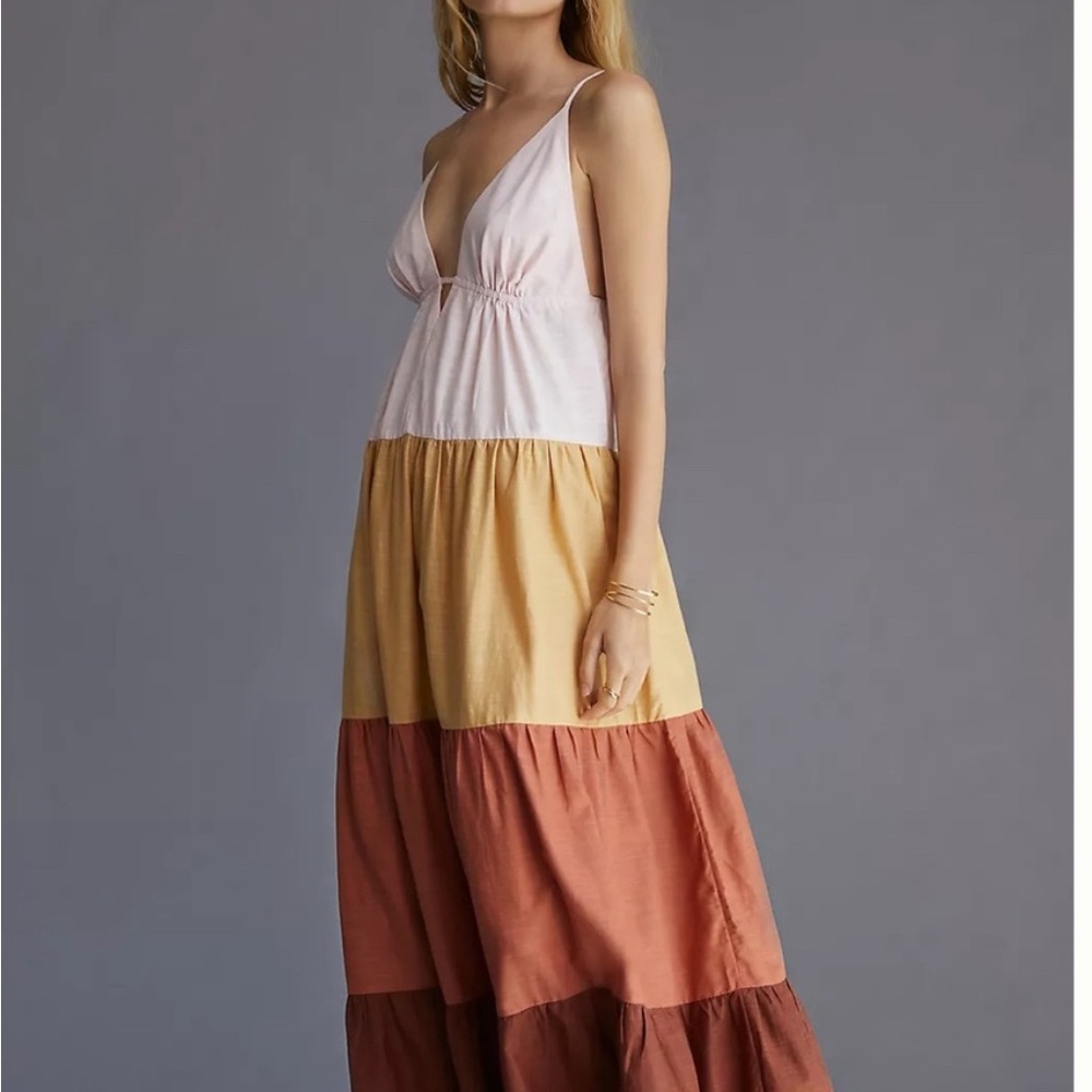 Anthropologie color block Maxi Dress